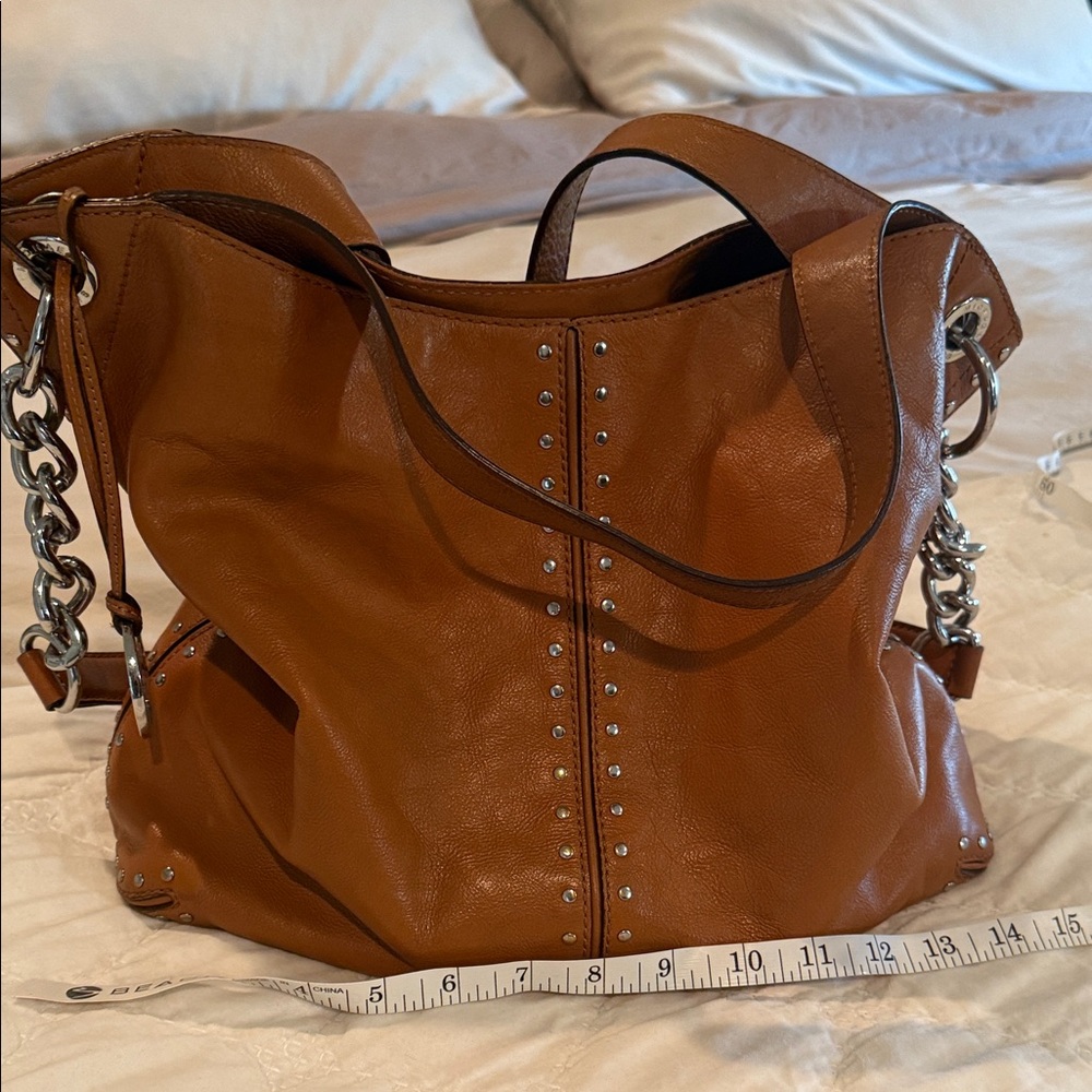 SOLD Michael Kors Camel color Leather studded hobo style Tote Bag